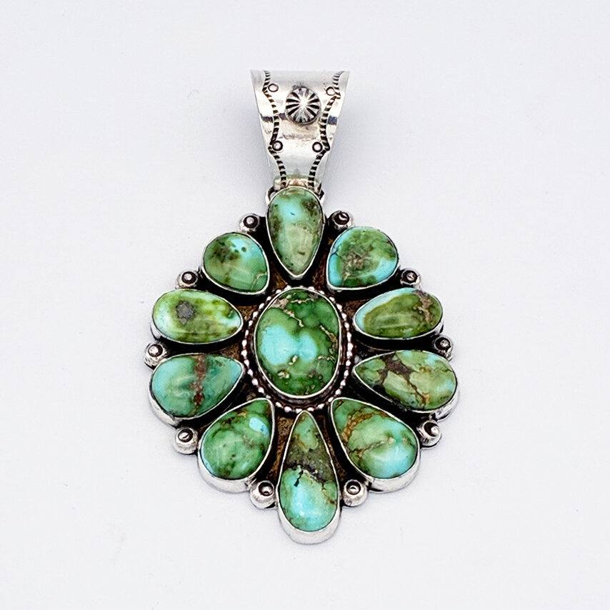 おたか　NAVAJO Etta Endito バーズアイ Etta Endito Turquoise Pendant – mesasedgetaos.com